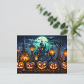 Carte Postale Happy Halloween Citrouilles effrayants (Debout devant)