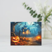 Carte Postale Happy Halloween Éffrayant Haunted Mansion (Debout devant)
