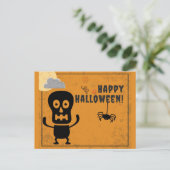 Carte Postale Happy Halloween Éffrayant Skeleton Spider (Debout devant)