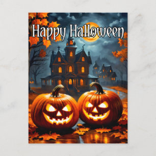 Carte Postale Happy Halloween Frightful Haunful House