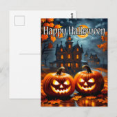 Carte Postale Happy Halloween Frightful Haunful House (Devant / Derrière)