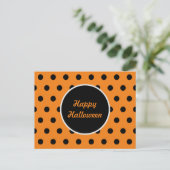 Carte postale Happy Halloween (orange et noir) (Debout devant)