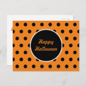 Carte postale Happy Halloween (orange et noir) (Devant / Derrière)