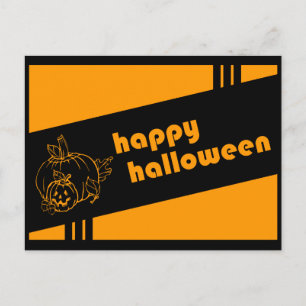 Carte Postale happy halloween : retro :