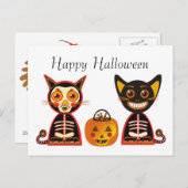 Carte Postale Happy Halloween style Vintage (Devant / Derrière)