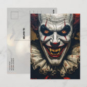 Carte postale Happy Halloween Vampire Clown (Devant / Derrière)