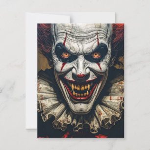 Carte postale Happy Halloween Vampire Clown