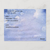 Carte Postale Happy Halloween vol WItch salutation (Dos)