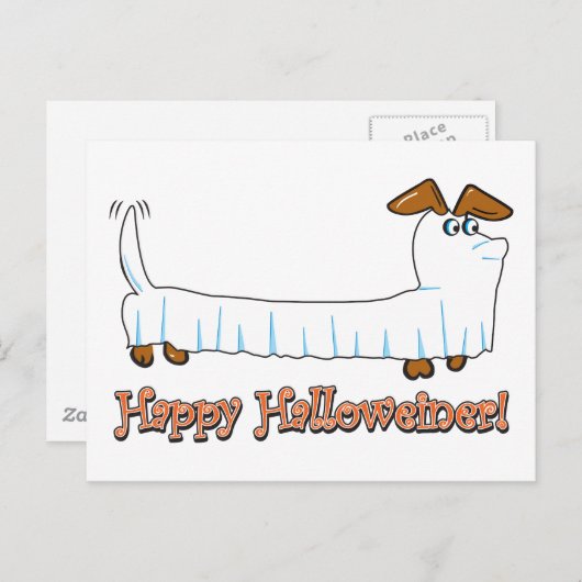Carte Postale Happy Halloweiner (Devant / Derrière)