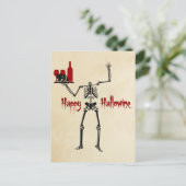 Carte Postale Happy Hallowine Skeleton sans tête (Debout devant)