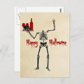 Carte Postale Happy Hallowine Skeleton sans tête (Devant / Derrière)