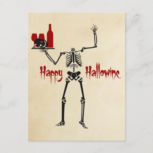 Carte Postale Happy Hallowine Skeleton sans tête (Devant)
