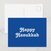 Carte Postale "Happy Hanoukka" Bleu blanc Fête (Devant / Derrière)