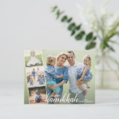 Carte Postale Happy Hanoukka Hand Lettré Photo Collage (Debout devant)