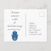 Carte Postale 🕎 Happy Hanoukka, Main de Miriam, personnalisable (Dos)