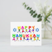 Carte Postale Happy Hanoukka mignon dessin Diverse Kids Texte (Debout devant)