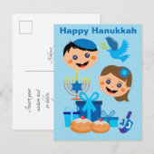Carte Postale 🕎 Happy Hanoukka textes personnalisables (Devant / Derrière)