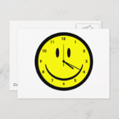 Carte Postale Happy Hippy face horloge (Devant / Derrière)