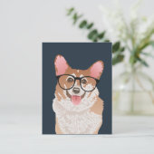 Carte Postale Happy Hipster Pembroke Welsh Corgi (Debout devant)