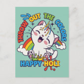Carte Postale Happy Holi Cat (Devant)