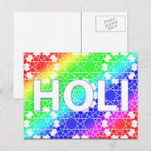 Carte Postale happy holi : fête de la couleur et du printemps (Devant / Derrière)