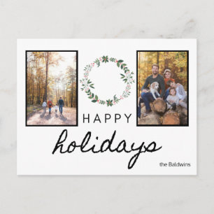 Carte Postale happy holiday bold noir et blanc police photo
