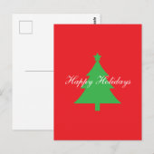 Carte Postale Happy Holidays Bright Red Christmas New Year (Devant / Derrière)