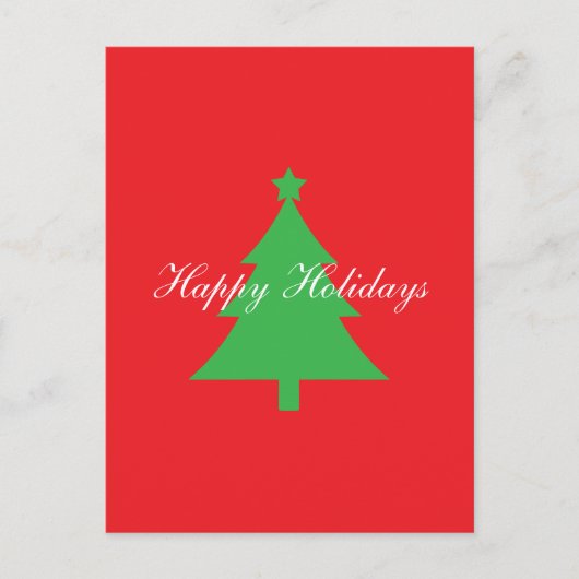 Carte Postale Happy Holidays Bright Red Christmas New Year (Devant)