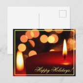 Carte postale Happy Holidays Candle Lights (Devant / Derrière)
