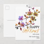 Carte Postale Happy Holidays Card Modèle, Edit With Templett, (Devant / Derrière)