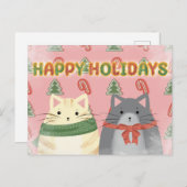 Carte Postale Happy Holidays Cats Postcard (Devant / Derrière)