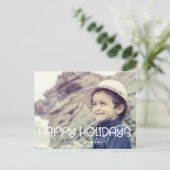 Carte Postale Happy Holidays Cute, script photo (Debout devant)
