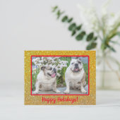 Carte Postale Happy Holidays Gold Parties scintillant Modern Pho (Debout devant)