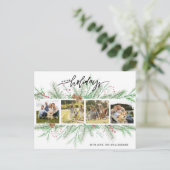 Carte Postale Happy Holidays Photo Collage Bois Pine Boughs (Debout devant)