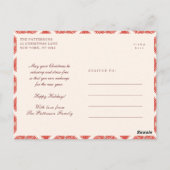 Carte Postale Happy Holidays Photo Modern Bold Rouge Floral (Dos)