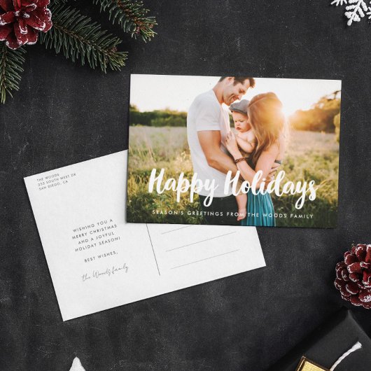 Carte Postale Happy Holidays Photo moderne