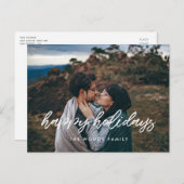 Carte Postale Happy Holidays Photographie de typographie moderne (Devant / Derrière)