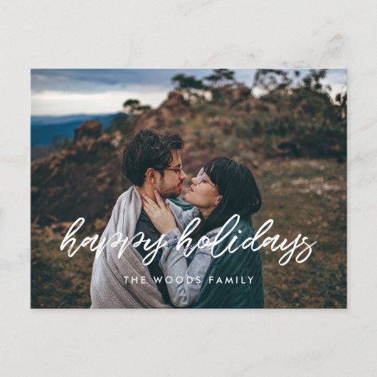 Carte Postale Happy Holidays Photographie de typographie moderne (Devant)
