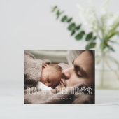 Carte Postale Happy Holidays Retro art déco script photo (Debout devant)