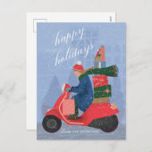 Carte postale Happy Holidays Scooter non photo Hol (Devant / Derrière)