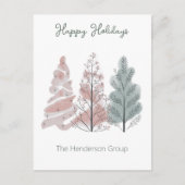Carte Postale Happy Holidays Trees Business Company QR Code (Devant)