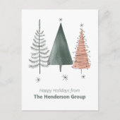 Carte Postale Happy Holidays Trees Business Company QR Code (Devant)