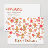 Carte Postale Happy Holidays watercolor gingerbread cookies (Devant / Derrière)