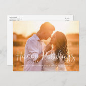 Carte Postale Happy Holidays Whimsical script photo (Devant / Derrière)