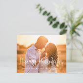 Carte Postale Happy Holidays Whimsical script photo (Debout devant)