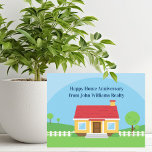 Carte Postale Happy Home Anniversaire Custom Realtor<br><div class="desc">Joyeuses cartes postales d'anniversaire de maison avec un dessin mignon d'une maison pour une société immobilière à envoyer à des clients. Les agents de prêts et les sociétés d'hypothèques peuvent également utiliser ces cartes comme outil de marketing pour rappeler aux clients précédents qu'ils peuvent être prêts à refinancer ou à...</div>