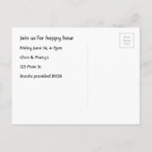 Carte Postale Happy Hour invitation avec drôle rétro (Dos)