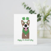 Carte Postale Happy Jour de la Saint Patrick Brown chien vert (Debout devant)