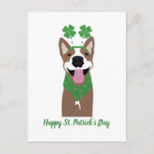 Carte Postale Happy Jour de la Saint Patrick Brown chien vert (Devant)