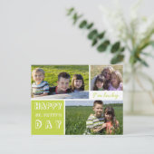 Carte Postale Happy Jour de la Saint Patrick Trois photos Vert B (Debout devant)